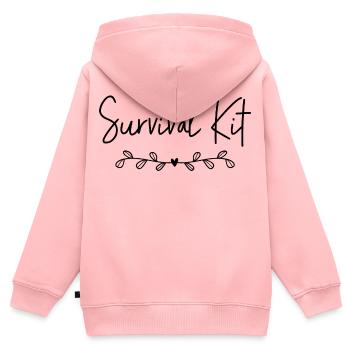 Survival Kit - Kinder Premium Organic Zip Hoodie - Rosa - Hinten - AI Model Kid Female (0cm)