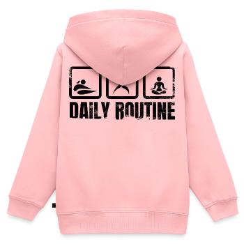 Routine quotidienne de Yogi - Sweat Premium à capuche zippé enfant bio - rose - Dos - AI Model Kid Female (0cm)