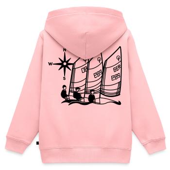 Optimist Opti Segelboot Regatta Segelshirt Kinder - Kinder Premium Organic Zip Hoodie - Rosa - Hinten - AI Model Kid Female (0cm)