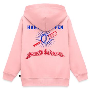 HART KÄMPFEN - Kinder Premium Organic Zip Hoodie - Rosa - Hinten - AI Model Kid Female (0cm)