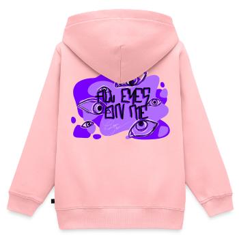 Les yeux sur moi - Calypso Blous - Sweat Premium à capuche zippé enfant bio - rose - Dos - AI Model Kid Female (0cm)