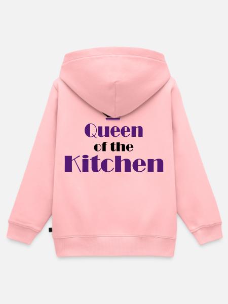 Tablier de cuisine femme - Sweat Premium à capuche zippé enfant bio - rose