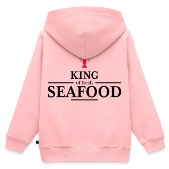 king of Seafood - Kids Premium Organic Zip-up Hoodie - rose - Back - AI Model Kid Female (0cm)