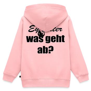Ey Alter was geht ab? - Kinder Premium Organic Zip Hoodie - Rosa - Hinten - AI Model Kid Female (0cm)