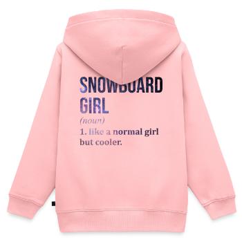 Snowboard Snowboard Snowboard - Kinder Premium Organic Zip Hoodie - Rosa - Hinten - AI Model Kid Female (0cm)