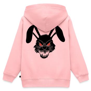 Dämonisches schwarzes Kaninchen - Kinder Premium Organic Zip Hoodie - Rosa - Hinten - AI Model Kid Female (0cm)