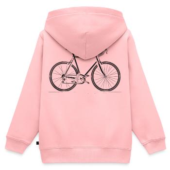 Fahrrad Strichzeichnung - Kinder Premium Organic Zip Hoodie - Rosa - Hinten - AI Model Kid Female (0cm)