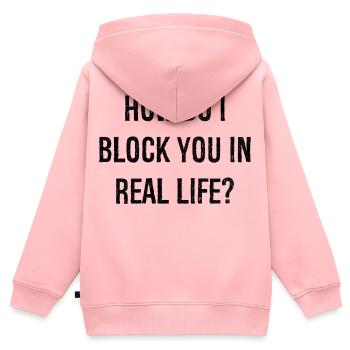 how do i block you in real life - Kinder Premium Organic Zip Hoodie - Rosa - Hinten - AI Model Kid Female (0cm)