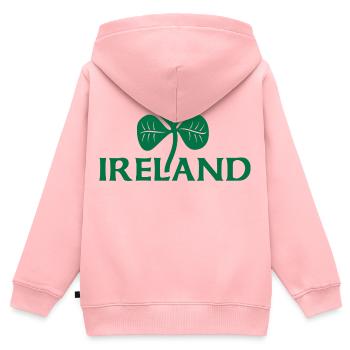 Irland und Kleeblatt - Kinder Premium Organic Zip Hoodie - Rosa - Hinten - AI Model Kid Female (0cm)