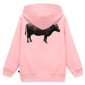 Rind schwarz - Kinder Premium Organic Zip Hoodie - Rosa - Hinten - AI Model Kid Female (0cm)