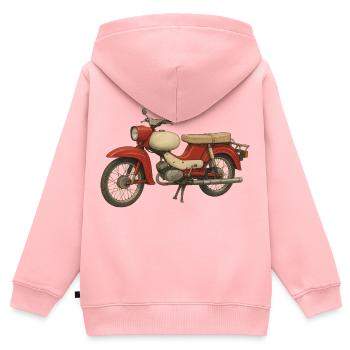 Star - Kinder Premium Organic Zip Hoodie - Rosa - Hinten - AI Model Kid Female (0cm)