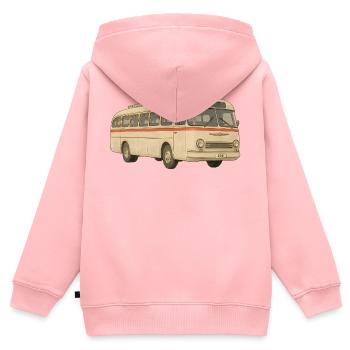 Rollende Erinnerung im Retrolook - Kinder Premium Organic Zip Hoodie - Rosa - Hinten - AI Model Kid Female (0cm)