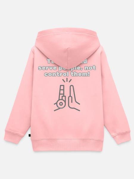 Tech should serve people - #EthicalTech Statement - Kinder Premium Organic Zip Hoodie - Rosa