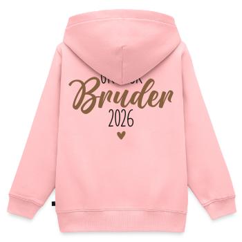 Großer Brudertitel 2026 Design - Kinder Premium Organic Zip Hoodie - Rosa - Hinten - AI Model Kid Female (0cm)