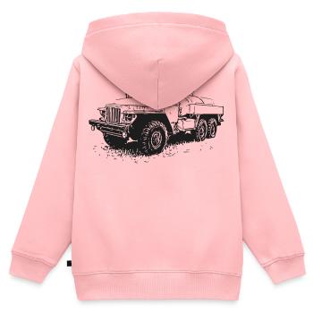 Ural Power – Schwergewicht auf Rädern - Kinder Premium Organic Zip Hoodie - Rosa - Hinten - AI Model Kid Female (0cm)
