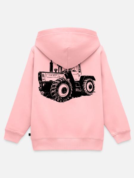 Traktorpower Silhouette - Kinder Premium Organic Zip Hoodie - Rosa