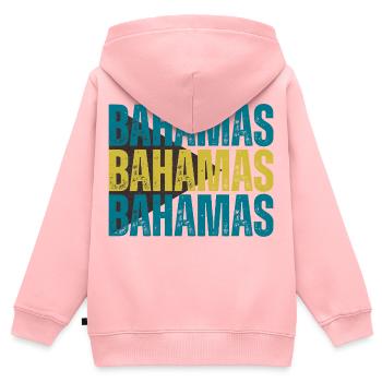 Bahamas-Flagge, ich liebe die Bahamas - Kinder Premium Organic Zip Hoodie - Rosa - Hinten - AI Model Kid Female (0cm)