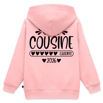 Big Cousin 2026 loading - Kids Premium Organic Zip-up Hoodie - rose - Back - AI Model Kid Female (0cm)