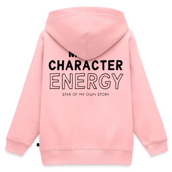 Main Character Energy - Kinder Premium Organic Zip Hoodie - Rosa - Hinten - AI Model Kid Female (0cm)