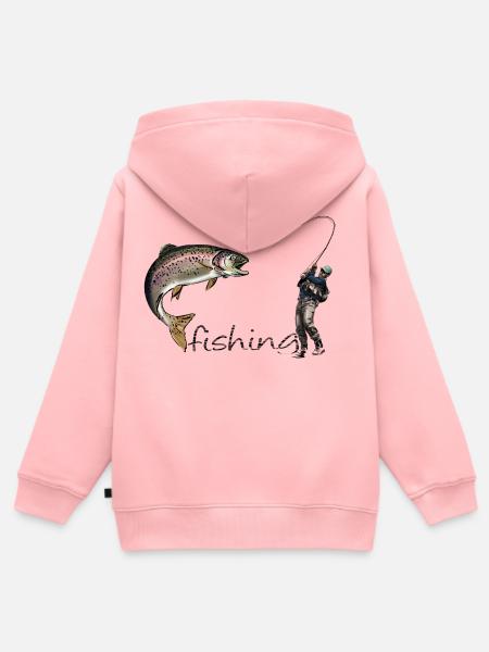 Fly fishing - Kinder Premium Organic Zip Hoodie - Rosa
