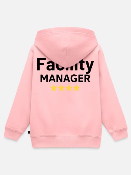 Facility Manager - Kinder Premium Organic Zip Hoodie - Rosa