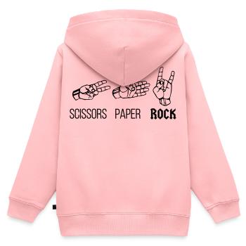 Siccors Paper Rock - Heavy Rock Edition - Kinder Premium Organic Zip Hoodie - Rosa - Hinten - AI Model Kid Female (0cm)