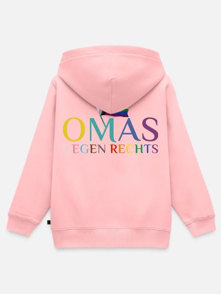 Omas gegen Rechts Regenbogen Flagge - Kinder Premium Organic Zip Hoodie - Rosa