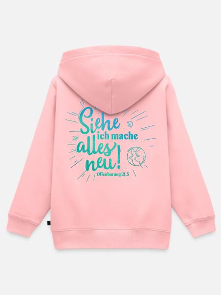 Gott spricht: Alles neu Design - Kinder Premium Organic Zip Hoodie - Rosa