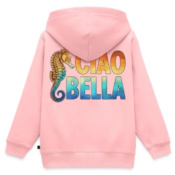 Ciao Bella - Kinder Premium Organic Zip Hoodie - Rosa - Hinten - AI Model Kid Female (0cm)