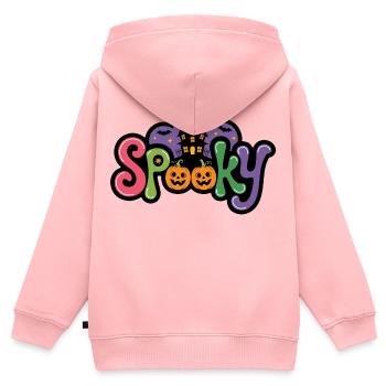 Spooky Halloween Schriftzug - Kinder Premium Organic Zip Hoodie - Rosa - Hinten - AI Model Kid Female (0cm)