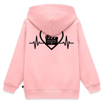 Kino Herz Filmklappe - Kinder Premium Organic Zip Hoodie - Rosa - Hinten - AI Model Kid Female (0cm)