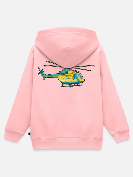 Hubschrauber - Kinder Premium Organic Zip Hoodie - Rosa