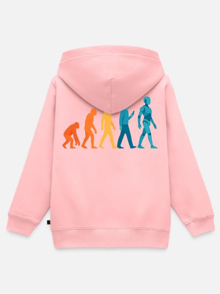 Evolution zum Roboter Outline - Kinder Premium Organic Zip Hoodie - Rosa