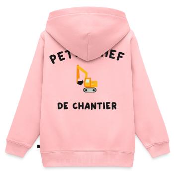 Small Construction Machinery Site Manager - Kids Premium Organic Zip-up Hoodie - rose - Back - AI Model Kid Female (0cm)