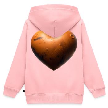 MARS-LIEBHABER – Frieden & Liebe - Kinder Premium Organic Zip Hoodie - Rosa - Hinten - AI Model Kid Female (0cm)