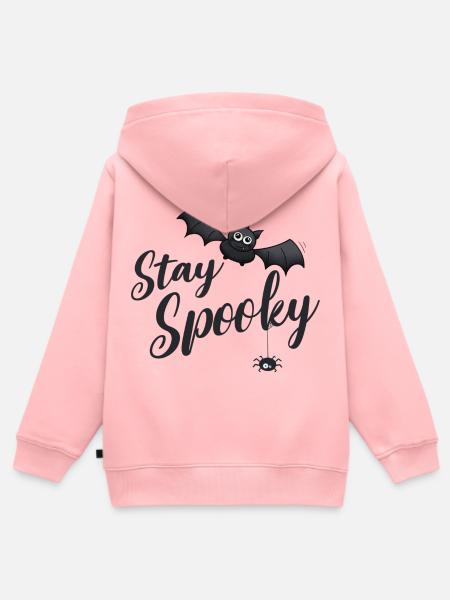 Stay Spooky Fledermaus - Kinder Premium Organic Zip Hoodie - Rosa
