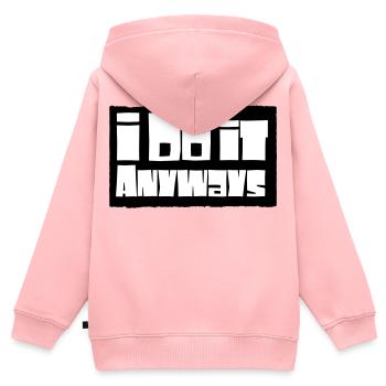 i do it anyways - Kinder Premium Organic Zip Hoodie - Rosa - Hinten - AI Model Kid Female (0cm)