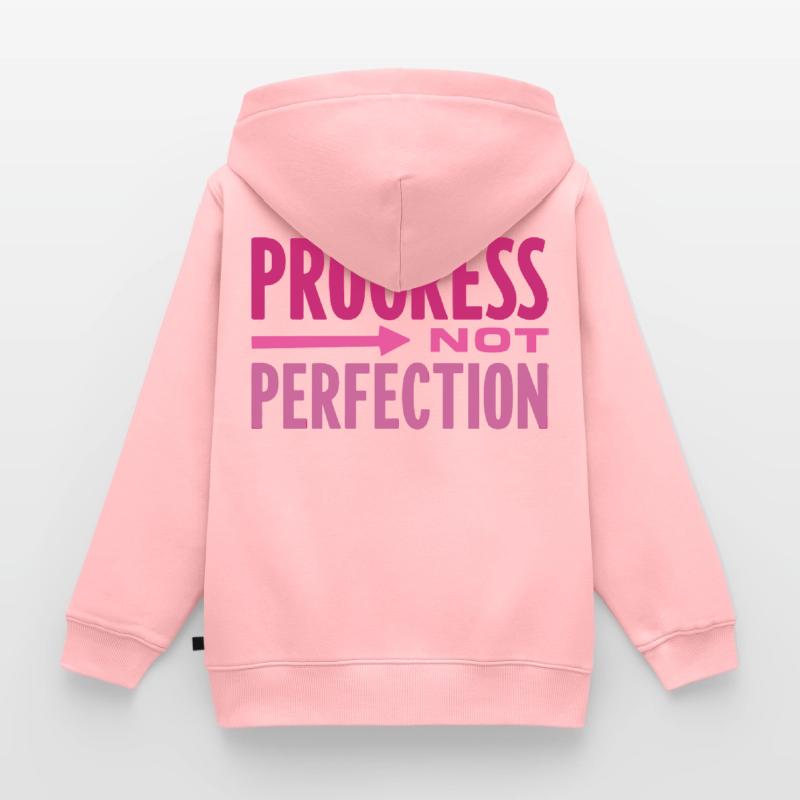 Le progrès, pas la perfection Le progrès compte Sweat Premium à capuche zippé enfant bio