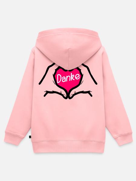 Dankeschön Danke HERZ - Kinder Premium Organic Zip Hoodie - Rosa