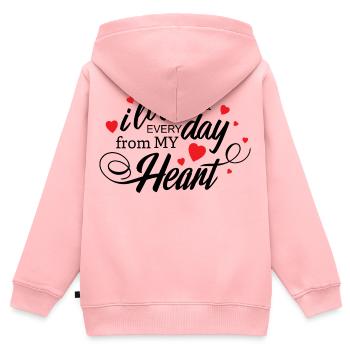 Ich liebe dich jeden Tag, mein Herz, ewige Liebe - Kinder Premium Organic Zip Hoodie - Rosa - Hinten - AI Model Kid Female (0cm)