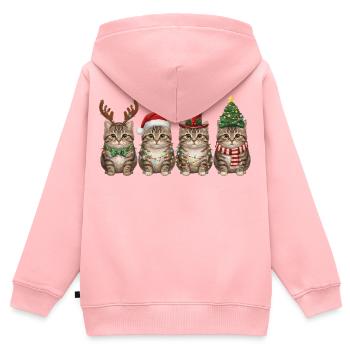 Getigerte Katze Weihnachtsmann Weihnachten  - Kinder Premium Organic Zip Hoodie - Rosa - Hinten - AI Model Kid Female (0cm)