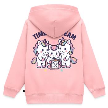 Équipe de handball Unicorn, Time Out, Kids - Sweat Premium à capuche zippé enfant bio - rose - Dos - AI Model Kid Female (0cm)