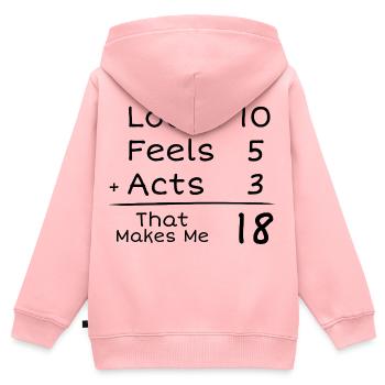 18-jähriges Jubiläum Humorvoll | 18. Jubiläum - Kinder Premium Organic Zip Hoodie - Rosa - Hinten - AI Model Kid Female (0cm)