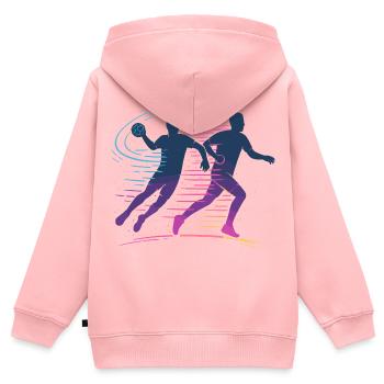 Handball Neon Spieler, schneller Angriff, Team - Kinder Premium Organic Zip Hoodie - Rosa - Hinten - AI Model Kid Female (0cm)