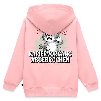 Processus de copie abandonné – chat confus - Sweat Premium à capuche zippé enfant bio - rose - Dos - AI Model Kid Female (0cm)