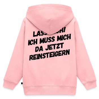 Lass mich ich muss mich da Reinsteigern - Kinder Premium Organic Zip Hoodie - Rosa - Hinten - AI Model Kid Female (0cm)