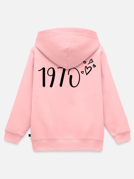 1970 - Kinder Premium Organic Zip Hoodie - Rosa