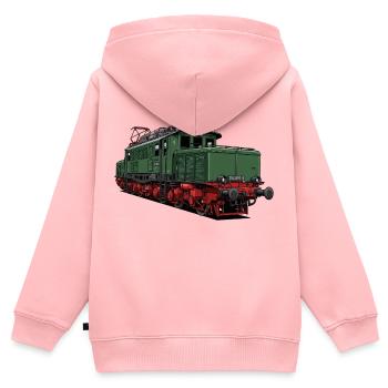 Locomotive électrique BR 254 de la DR - Sweat Premium à capuche zippé enfant bio - rose - Dos - AI Model Kid Female (0cm)