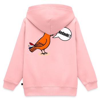Merci - Sweat Premium à capuche zippé enfant bio - rose - Dos - AI Model Kid Female (0cm)