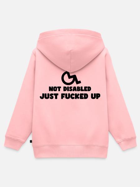 Nicht alle Rollstuhlfahrer sind nett # - Kinder Premium Organic Zip Hoodie - Rosa